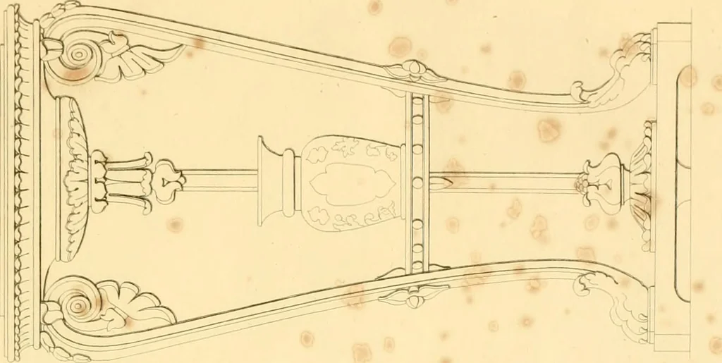 An illustration from Furniture with candelabra and interior decoration, 1838, leaf 43