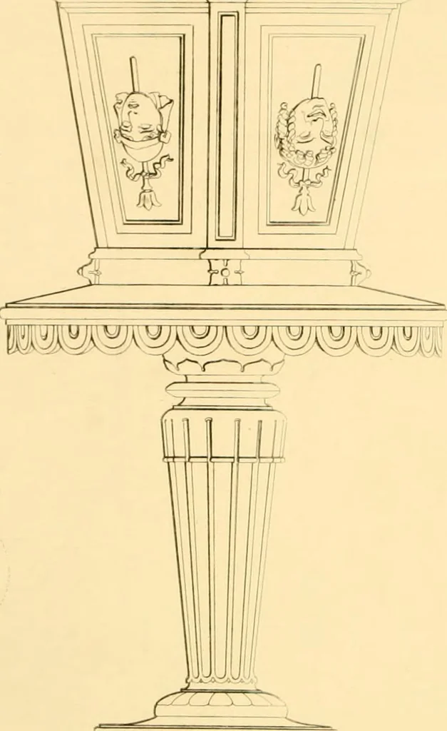 An illustration from Furniture with candelabra and interior decoration, 1838, leaf 49