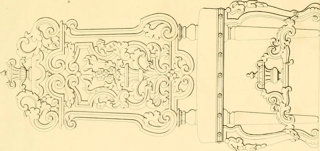 An illustration from Furniture with candelabra and interior decoration, 1838, leaf 49