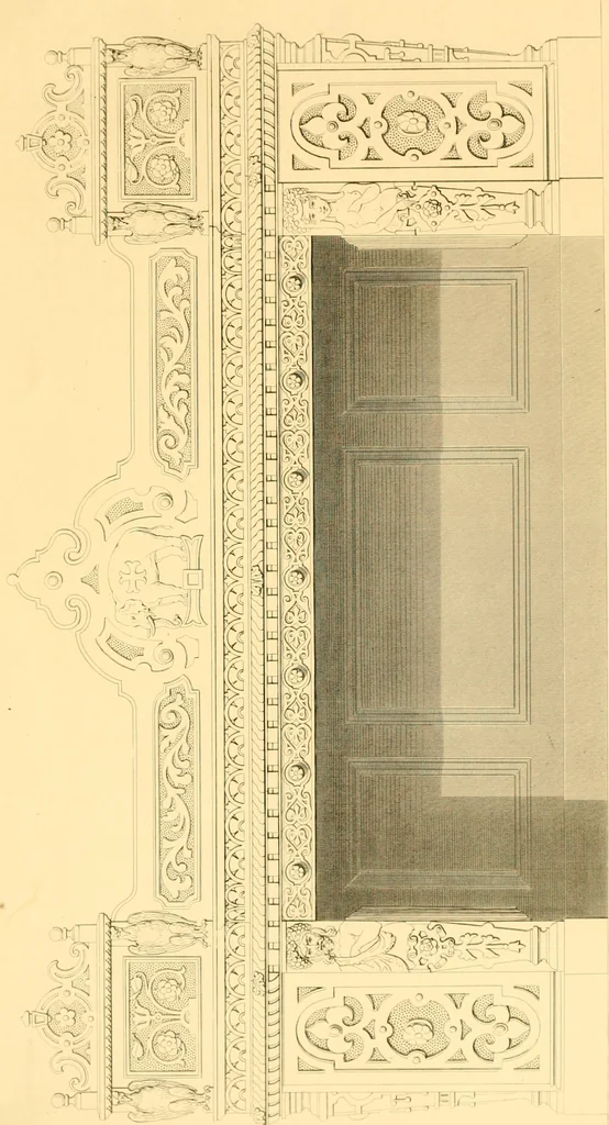 An illustration from Furniture with candelabra and interior decoration, 1838, leaf 55