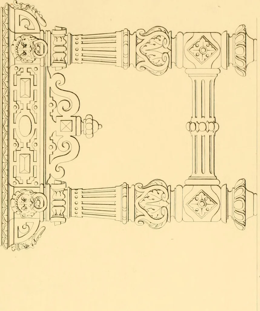 An illustration from Furniture with candelabra and interior decoration, 1838, leaf 65