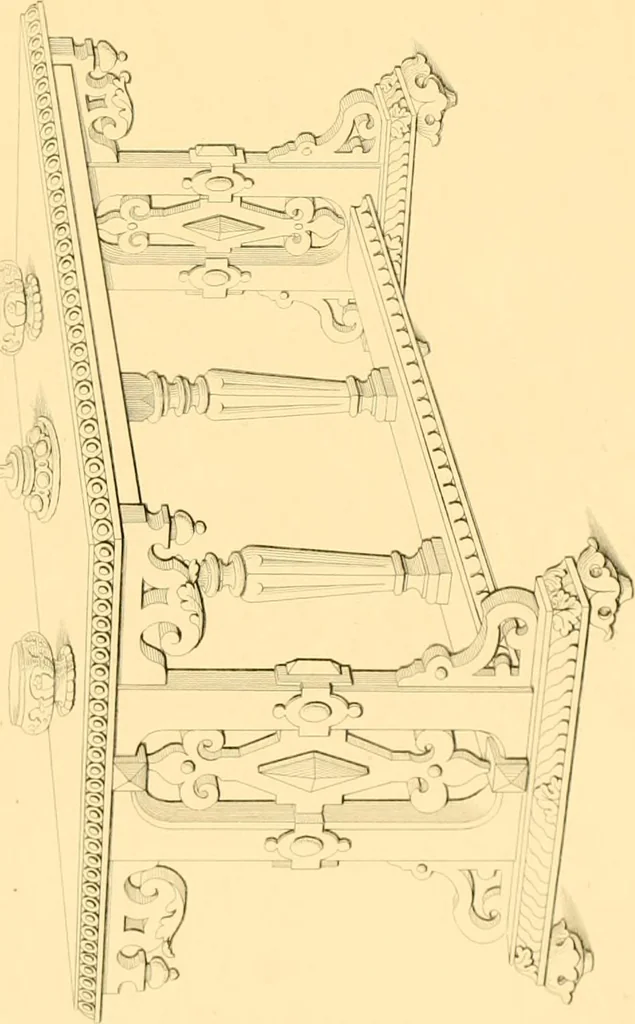 An illustration from Furniture with candelabra and interior decoration, 1838, leaf 77