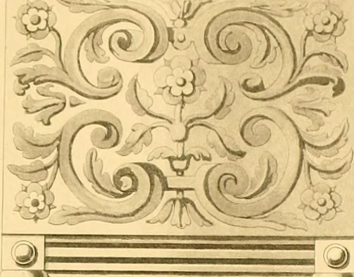 An illustration from Furniture with candelabra and interior decoration, 1838, leaf 79
