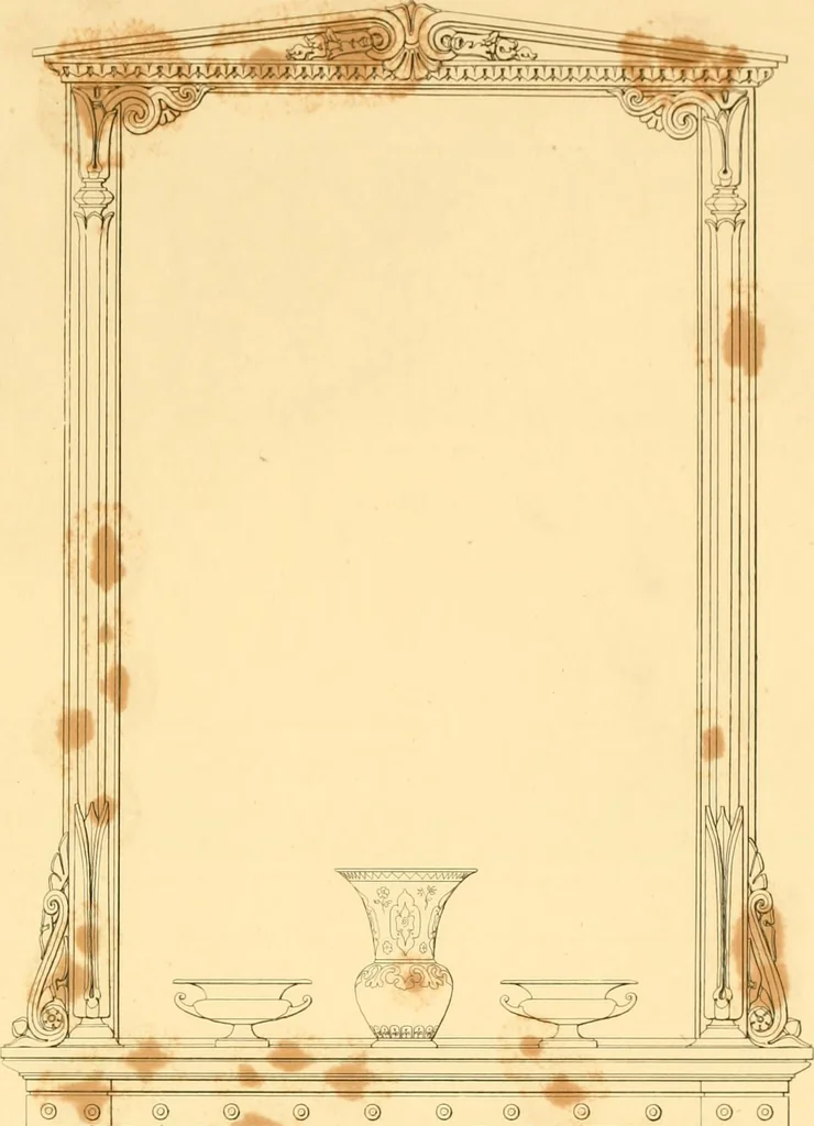 An illustration from Furniture with candelabra and interior decoration, 1838, leaf 9