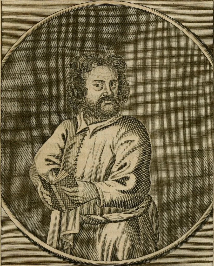 An illustration from Fürtreffliches Denck-Mahl der göttlichen Regierung bewiesen an der uhralten höchst-berühmten Antiquität des Klosters zu S. Michaëlis in Lüneburg, der in dem hohen Alter daselbst gestandenen güldenen Taffel, und anderer Kostbarkeiten : wie der gerechte Gott dero Räuber gantz wunderbarlich entdecket, zugleich viele begangene zuvor gantz unerforschliche Kirchen-Räubereyen und Diebstähle ans licht gebracht ..., 1700, leaf 314