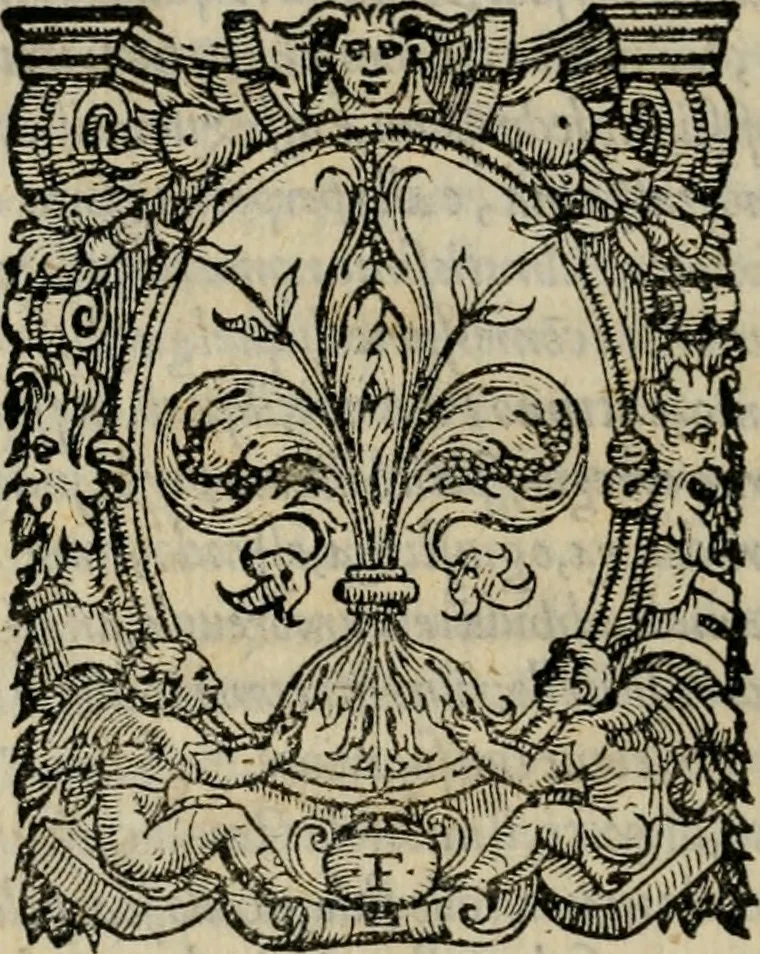 An illustration from Orazione fvnerale di m. Benedetto Varchi : fatta, e recitata da lui pubblicamente nell'essequie di Michelagnolo Bvonarroti in Firenze, nella chiesa di San Lorenzo .., 1564, leaf 67