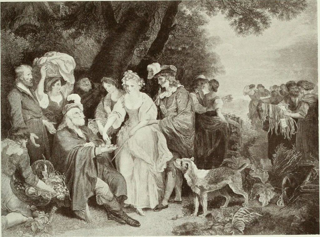An illustration from F. Wheatley, R. A., his life and works, with a catalogue of his engraved pictures, 1910, leaf 126