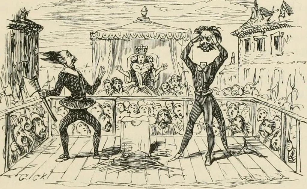 An illustration from George Cruikshank's Table-book, 1869, leaf 124
