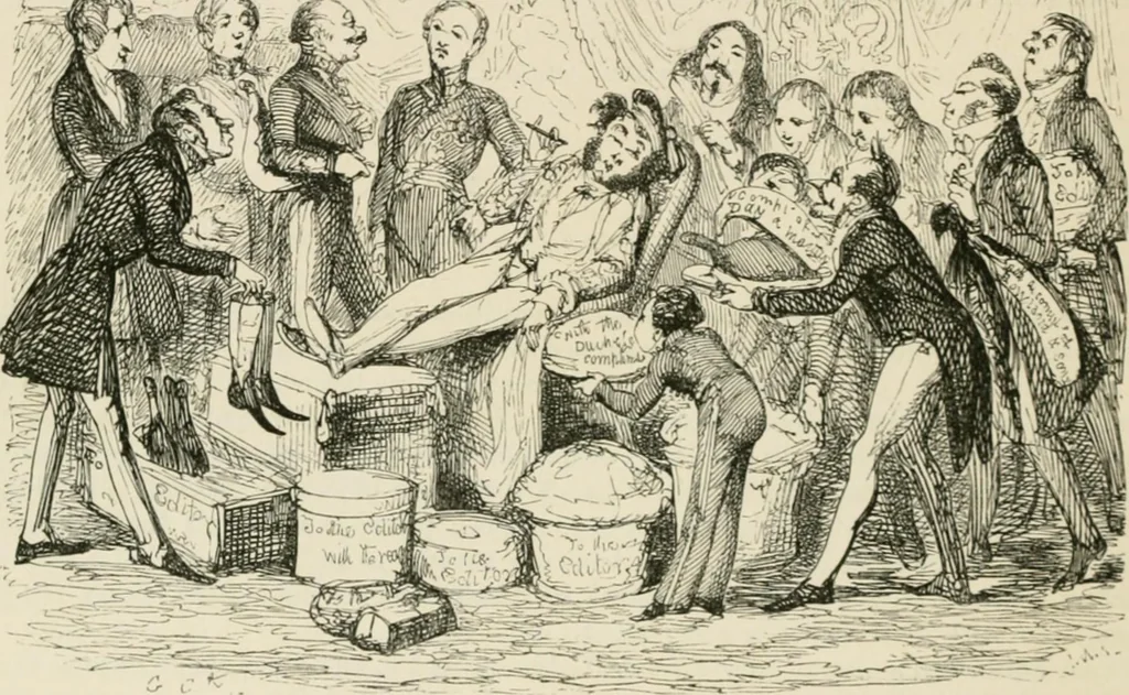 An illustration from George Cruikshank's Table-book, 1869, leaf 147