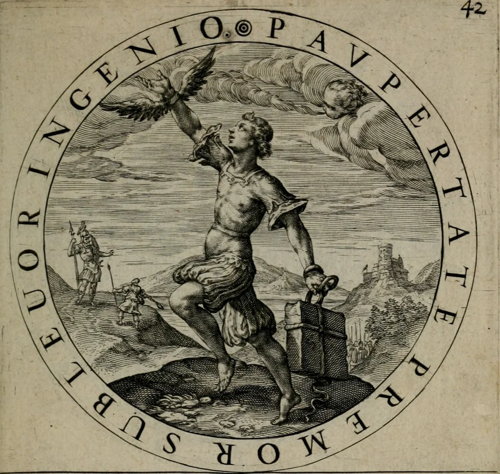 An illustration from Gabrielis Rollenhagii Selectorum emblematum centuria secunda, 1613, leaf 108
