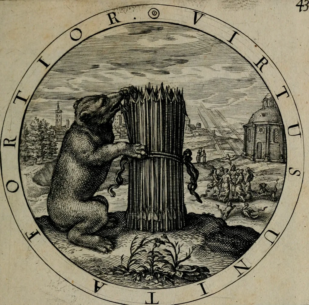 An illustration from Gabrielis Rollenhagii Selectorum emblematum centuria secunda, 1613, leaf 110