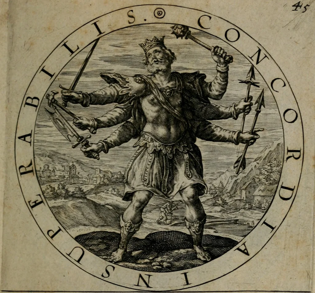 An illustration from Gabrielis Rollenhagii Selectorum emblematum centuria secunda, 1613, leaf 112