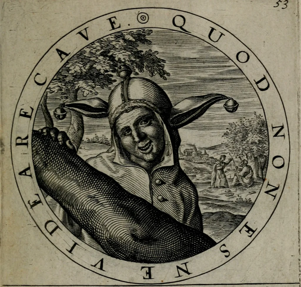 An illustration from Gabrielis Rollenhagii Selectorum emblematum centuria secunda, 1613, leaf 128