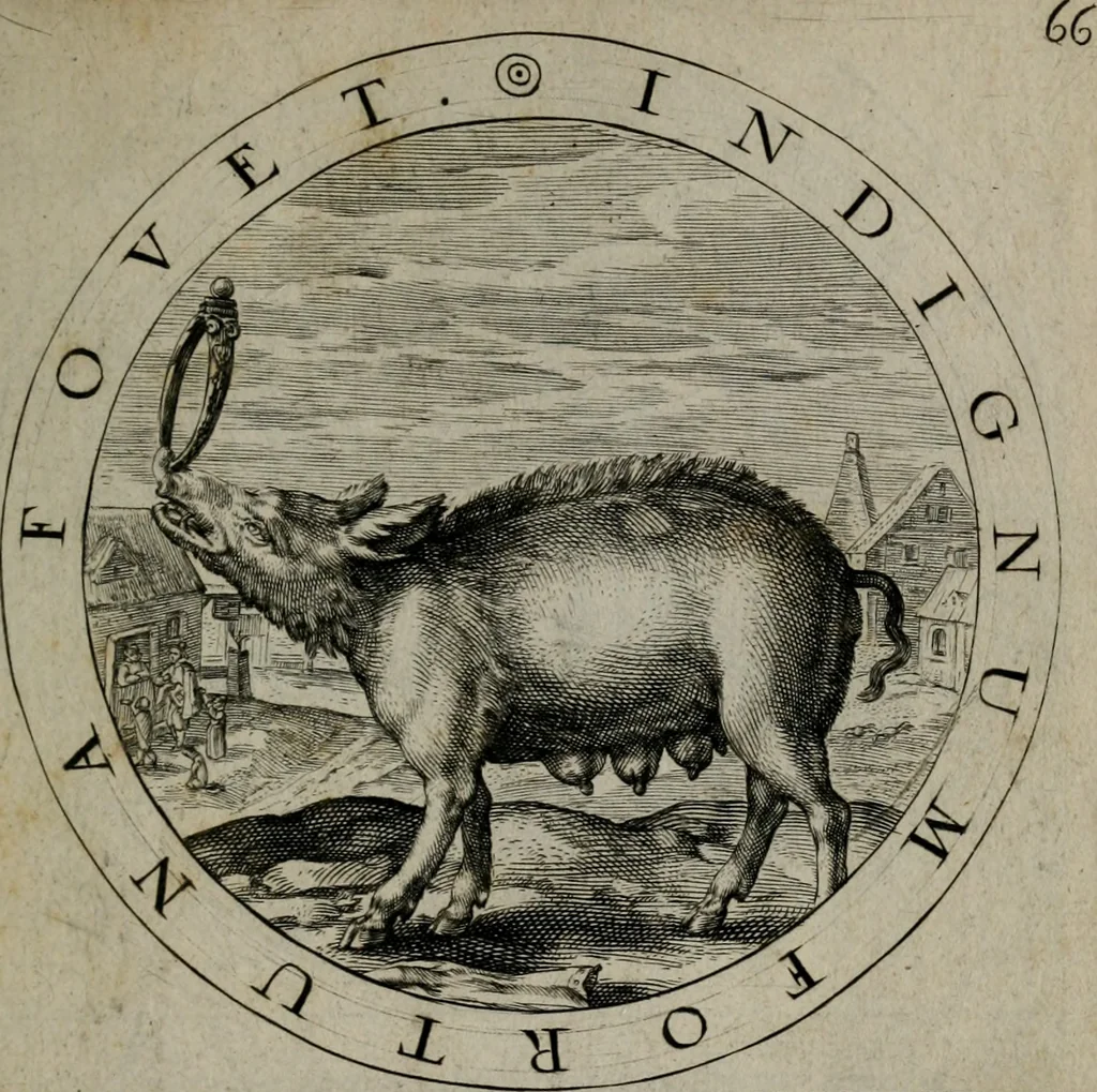 An illustration from Gabrielis Rollenhagii Selectorum emblematum centuria secunda, 1613, leaf 152