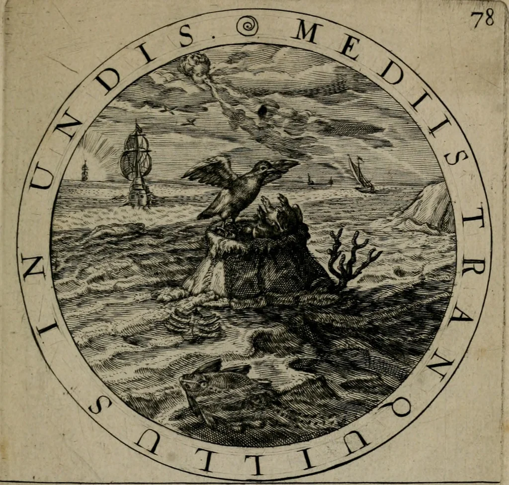 An illustration from Gabrielis Rollenhagii Selectorum emblematum centuria secunda, 1613, leaf 176