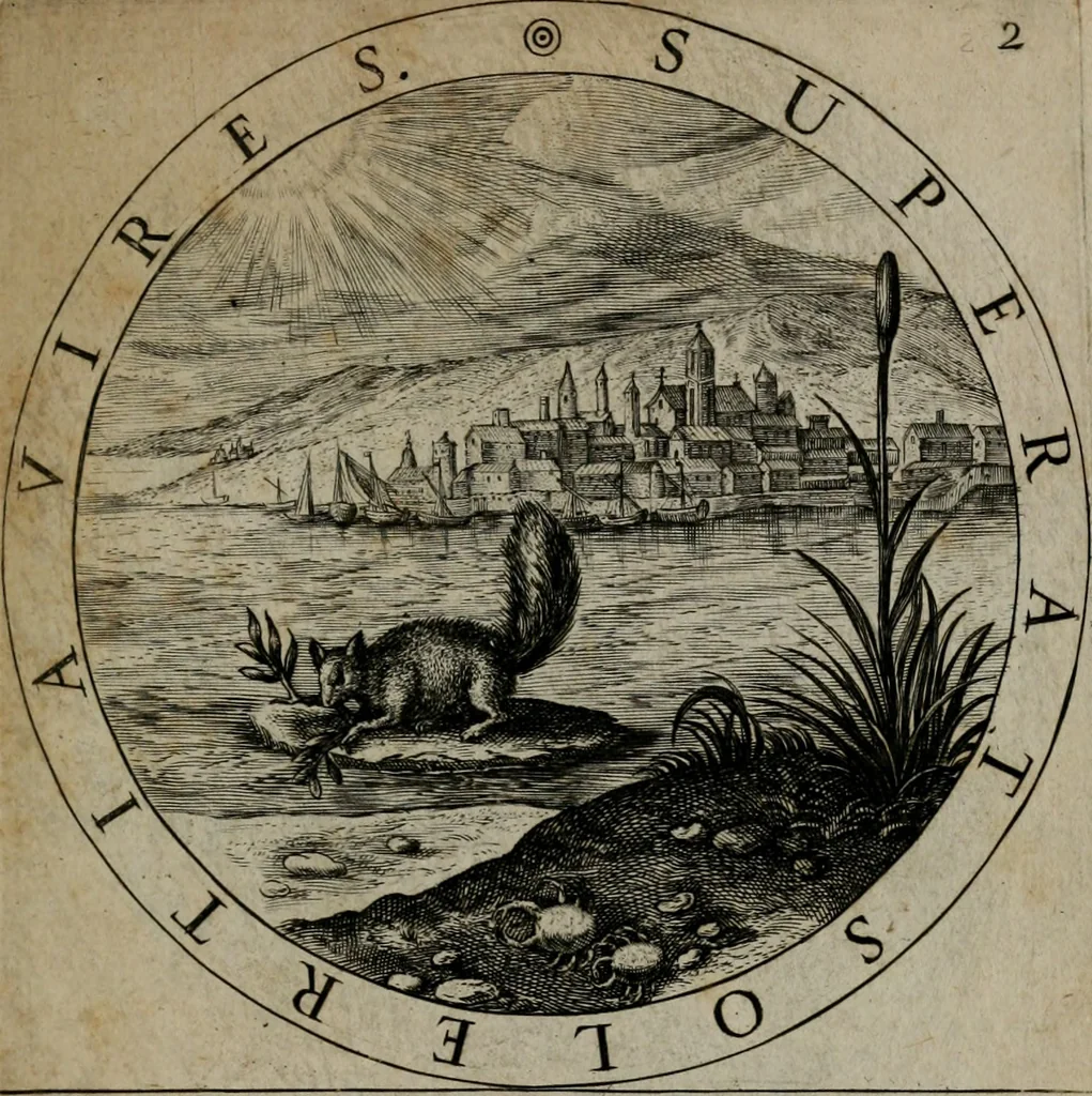 An illustration from Gabrielis Rollenhagii Selectorum emblematum centuria secunda, 1613, leaf 34