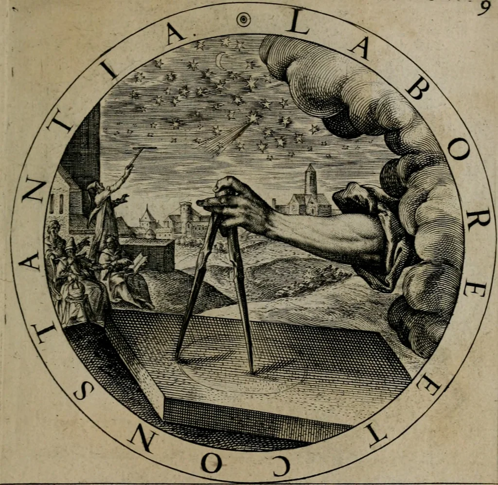 An illustration from Gabrielis Rollenhagii Selectorum emblematum centuria secunda, 1613, leaf 48