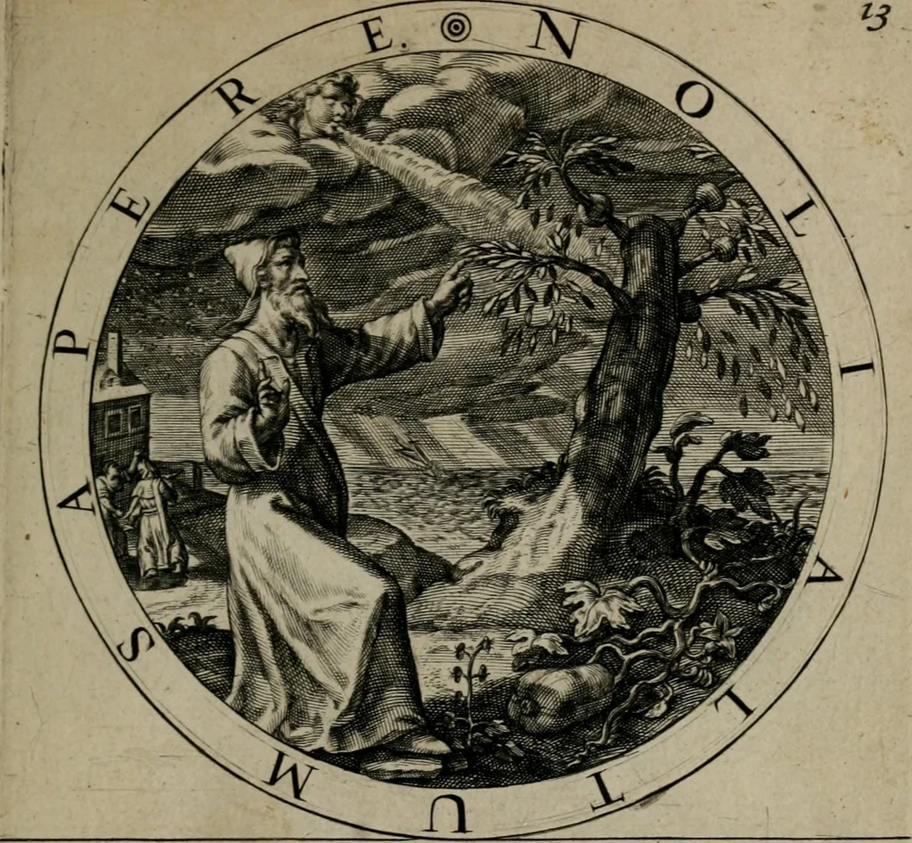 An illustration from Gabrielis Rollenhagii Selectorum emblematum centuria secunda, 1613, leaf 56
