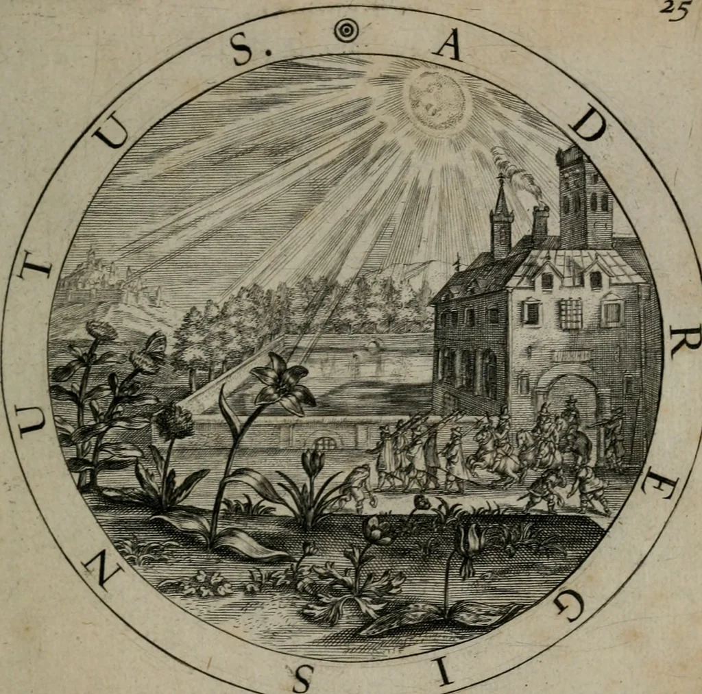 An illustration from Gabrielis Rollenhagii Selectorum emblematum centuria secunda, 1613, leaf 76