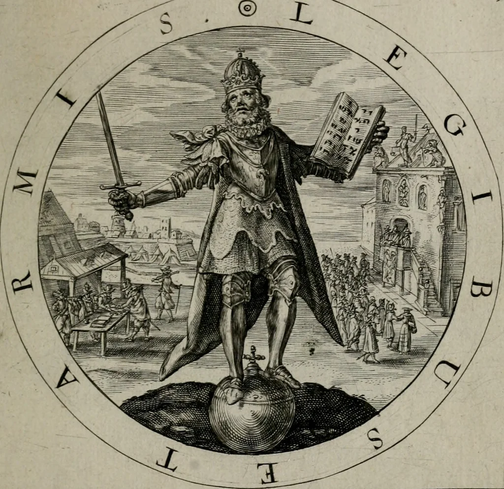 An illustration from Gabrielis Rollenhagii Selectorum emblematum centuria secunda, 1613, leaf 82