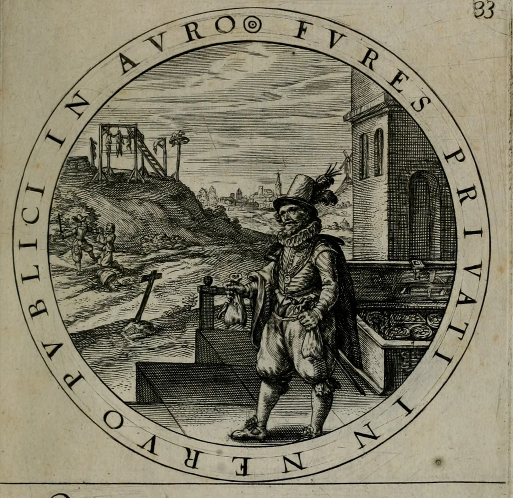 An illustration from Gabrielis Rollenhagii Selectorum emblematum centuria secunda, 1613, leaf 90
