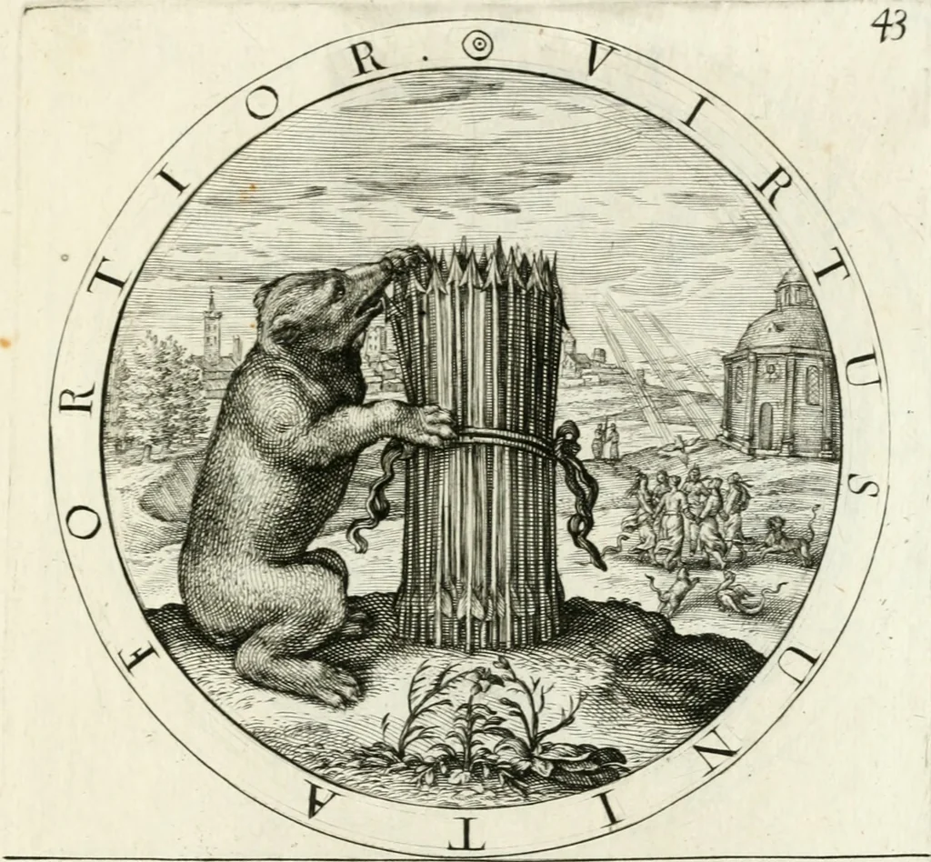 An illustration from Gabrielis Rollenhagii Selectorum emblematum centuria secunda, 1613, leaf 112