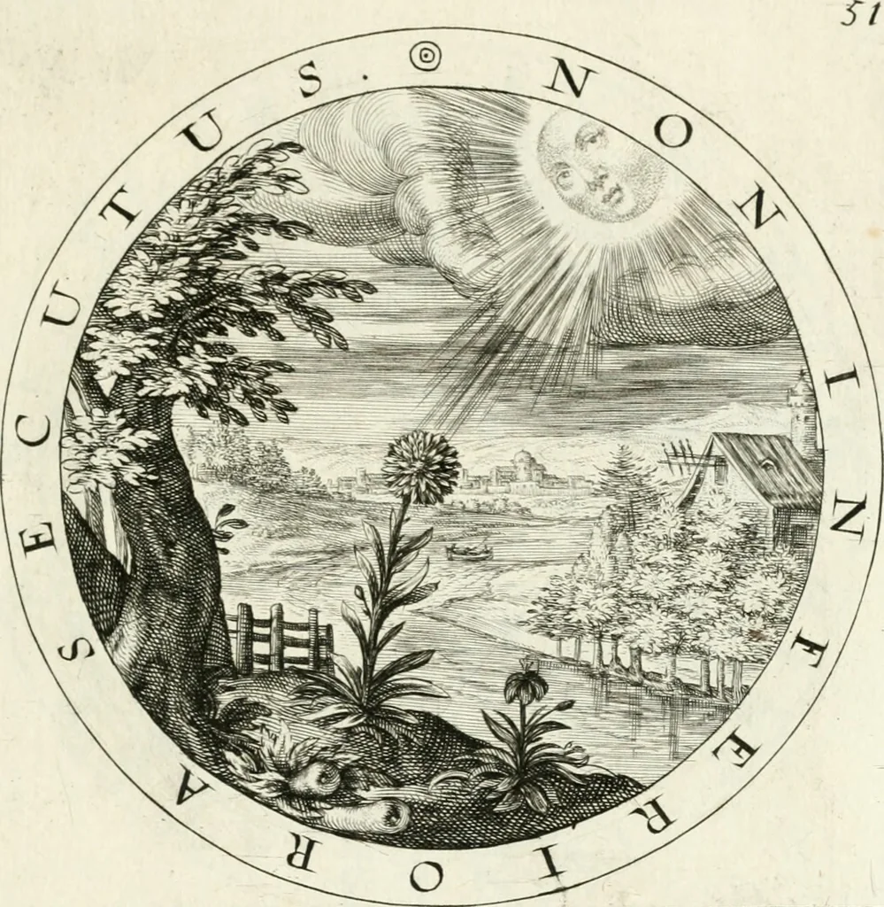 An illustration from Gabrielis Rollenhagii Selectorum emblematum centuria secunda, 1613, leaf 128