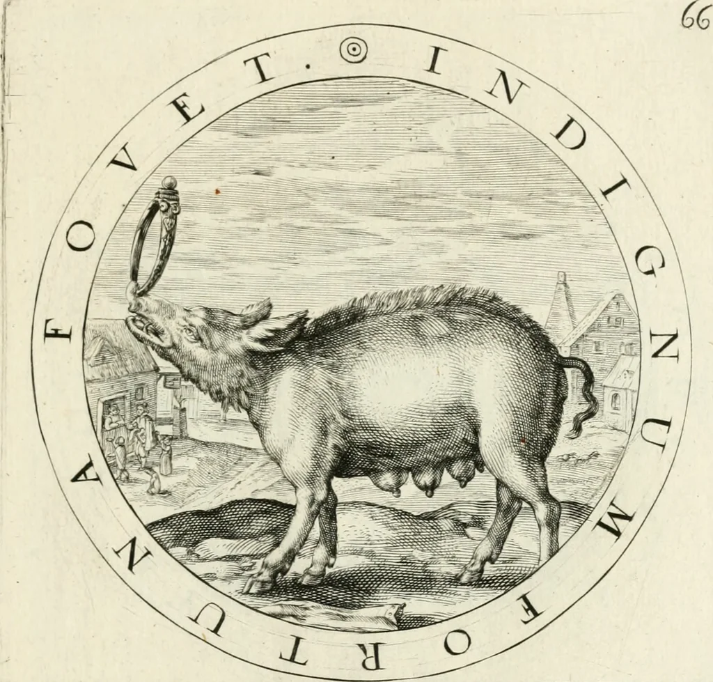 An illustration from Gabrielis Rollenhagii Selectorum emblematum centuria secunda, 1613, leaf 158