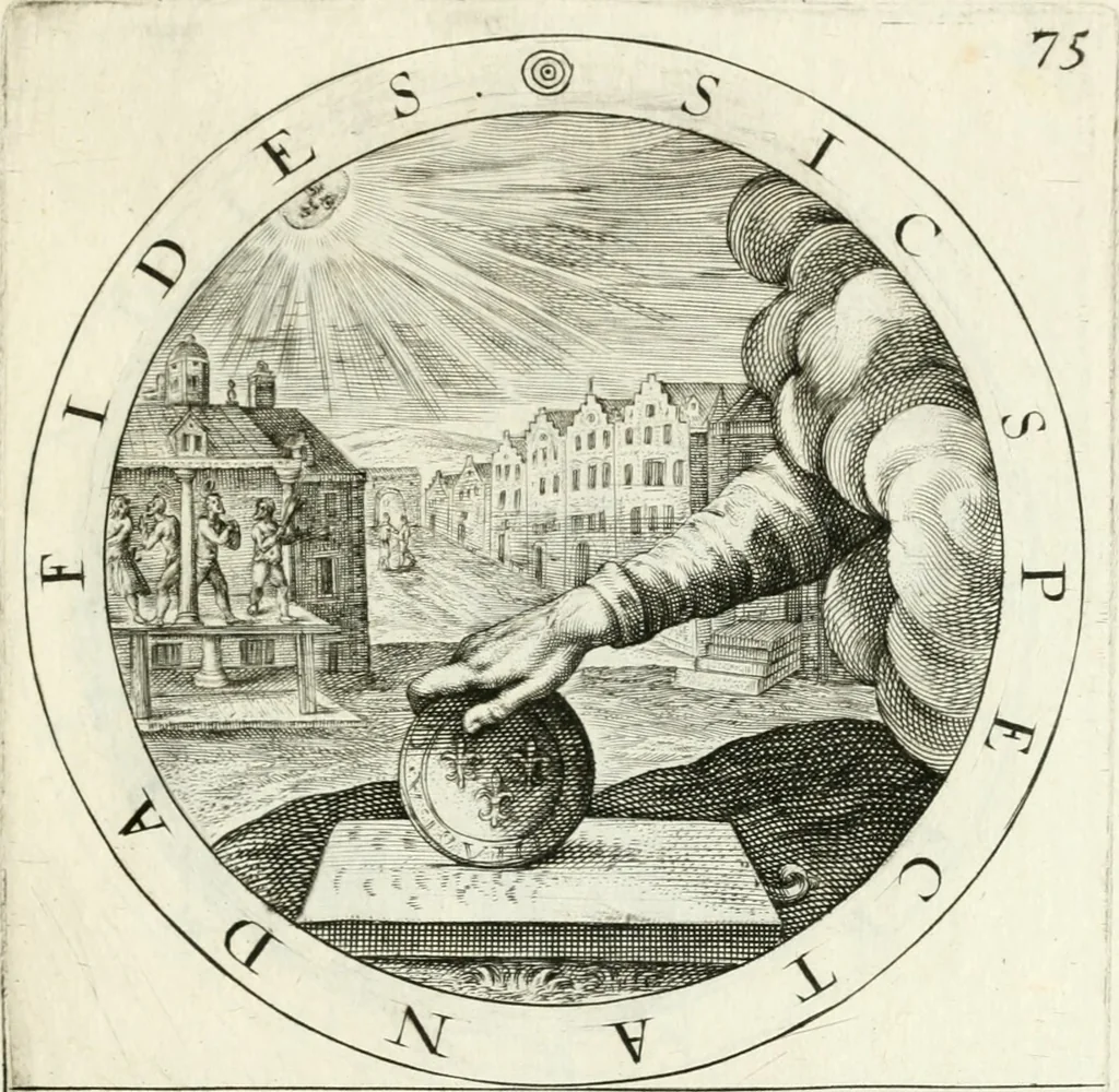 An illustration from Gabrielis Rollenhagii Selectorum emblematum centuria secunda, 1613, leaf 176