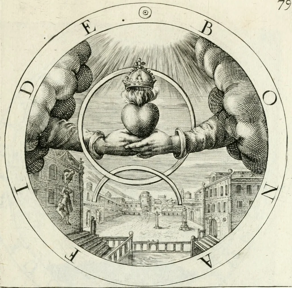 An illustration from Gabrielis Rollenhagii Selectorum emblematum centuria secunda, 1613, leaf 184