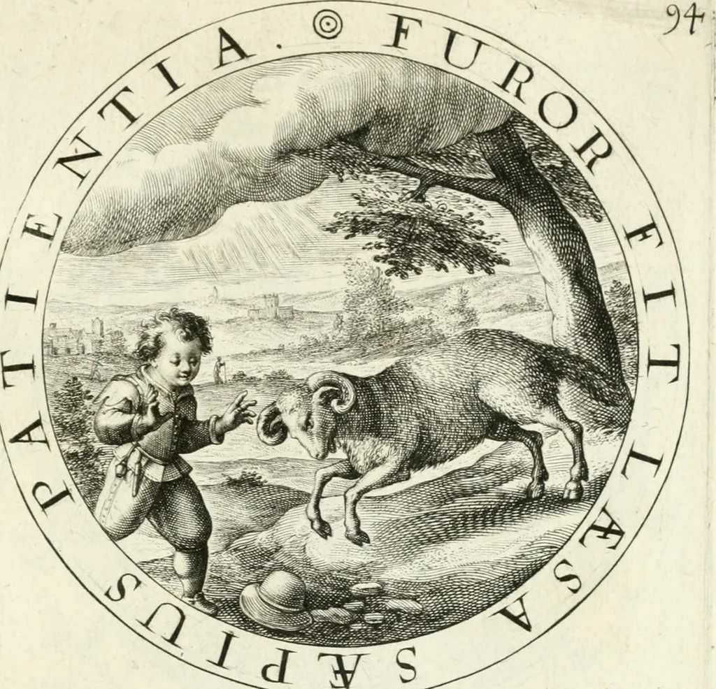 An illustration from Gabrielis Rollenhagii Selectorum emblematum centuria secunda, 1613, leaf 214