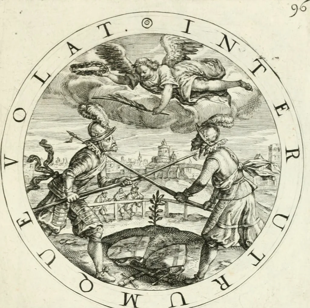 An illustration from Gabrielis Rollenhagii Selectorum emblematum centuria secunda, 1613, leaf 218