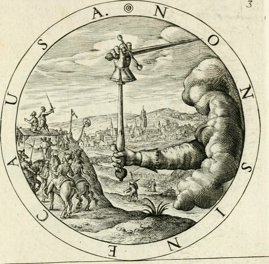 An illustration from Gabrielis Rollenhagii Selectorum emblematum centuria secunda, 1613, leaf 32