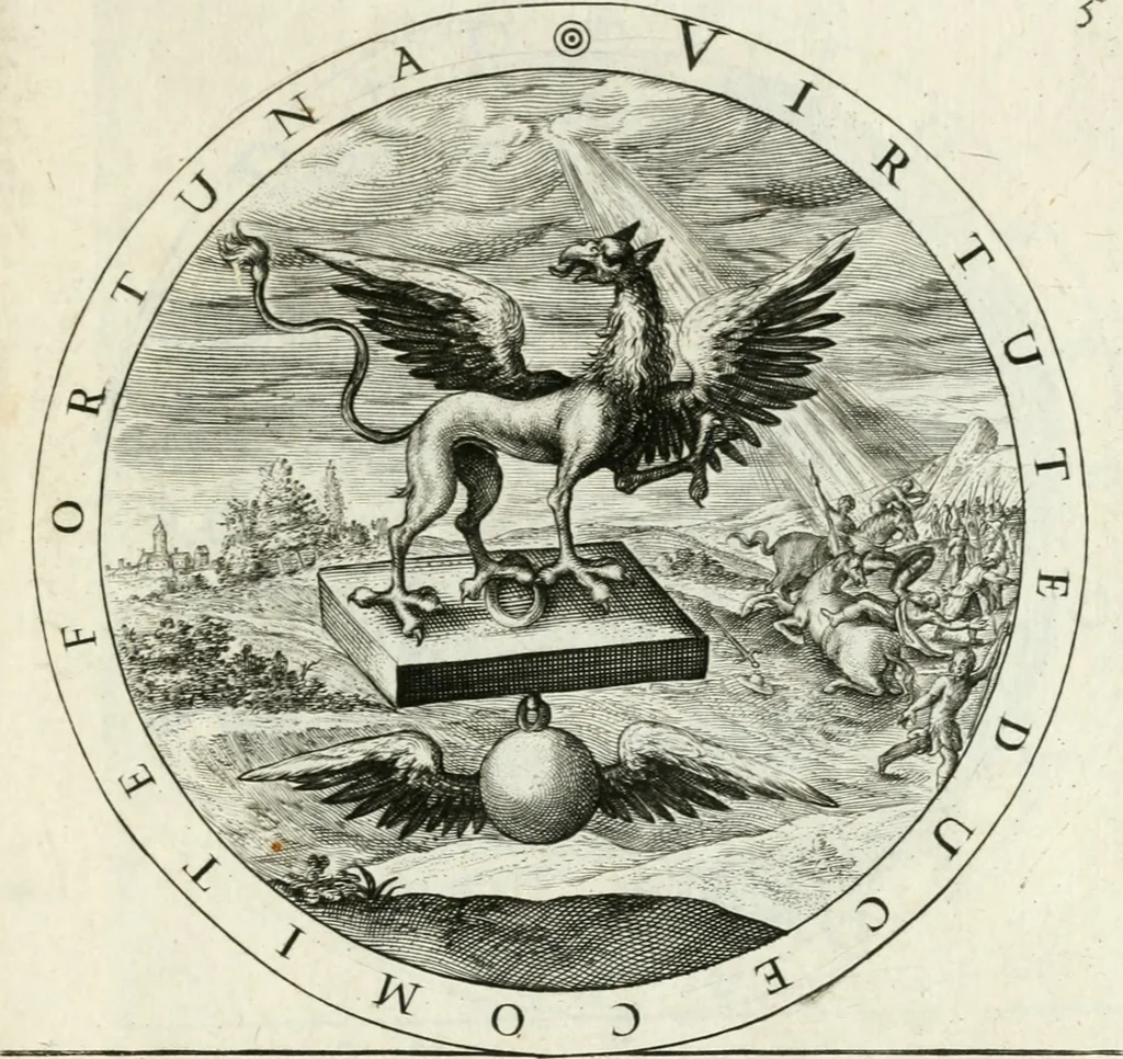 An illustration from Gabrielis Rollenhagii Selectorum emblematum centuria secunda, 1613, leaf 36