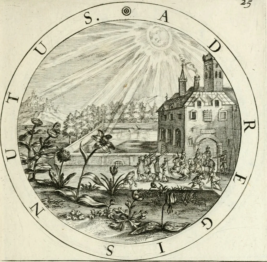 An illustration from Gabrielis Rollenhagii Selectorum emblematum centuria secunda, 1613, leaf 76