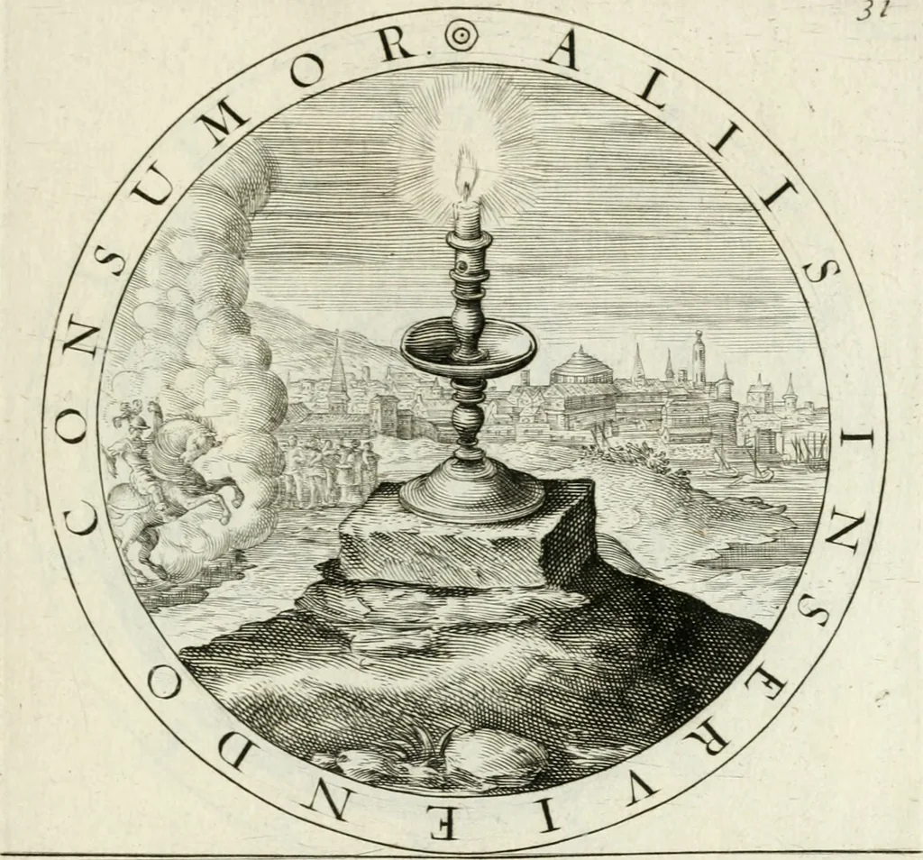 An illustration from Gabrielis Rollenhagii Selectorum emblematum centuria secunda, 1613, leaf 88