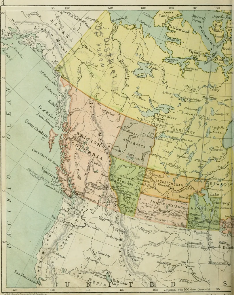 An illustration from Gage's new primer of map geography : for pupils preparing for promotion examinations, pupils preparing for entrance examinations, pupils preparing for junior and senior leaving examinations, students preparing for teachers' certificates, and all official examinations, 1892, leaf 107
