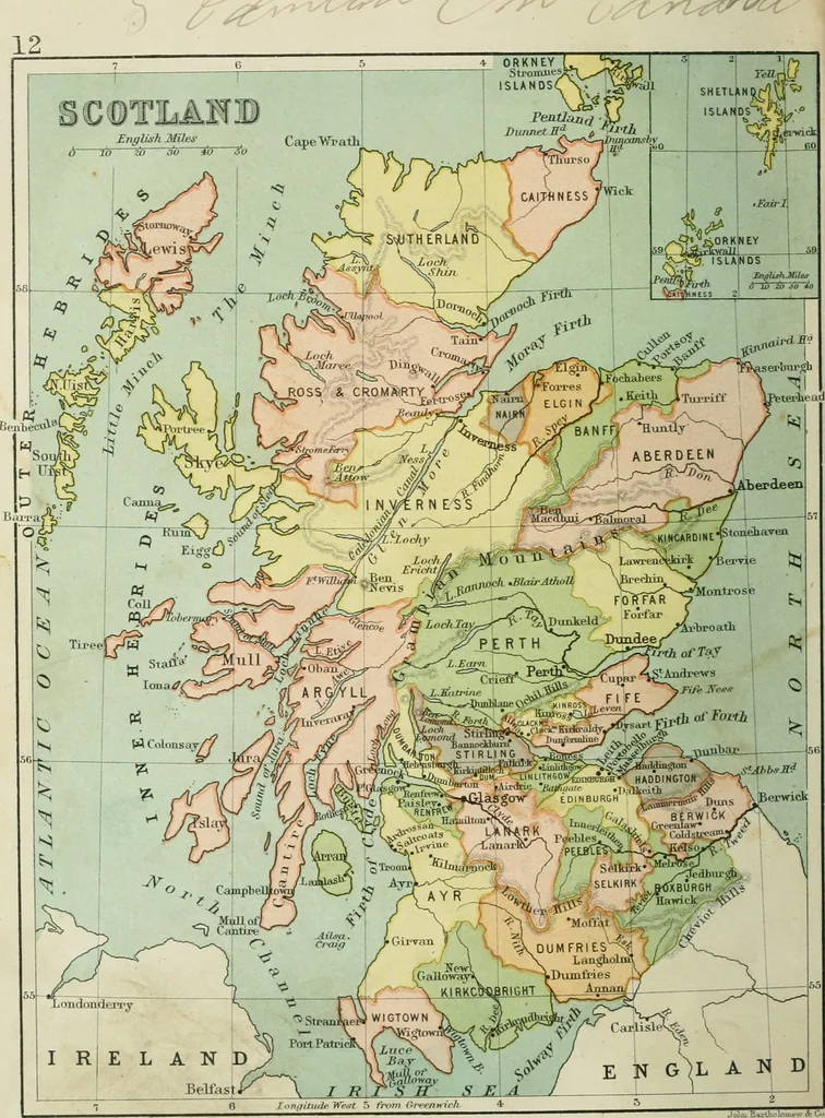 An illustration from Gage's new primer of map geography : for pupils preparing for promotion examinations, pupils preparing for entrance examinations, pupils preparing for junior and senior leaving examinations, students preparing for teachers' certificates, and all official examinations, 1892, leaf 115