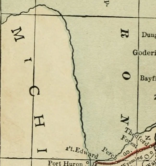 An illustration from Gage's new primer of map geography : for pupils preparing for promotion examinations, pupils preparing for entrance examinations, pupils preparing for junior and senior leaving examinations, students preparing for teachers' certificates, and all official examinations, 1892, leaf 29