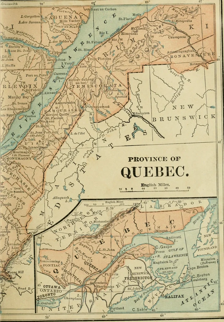 An illustration from Gage's new primer of map geography : for pupils preparing for promotion examinations, pupils preparing for entrance examinations, pupils preparing for junior and senior leaving examinations, students preparing for teachers' certificates, and all official examinations, 1892, leaf 38