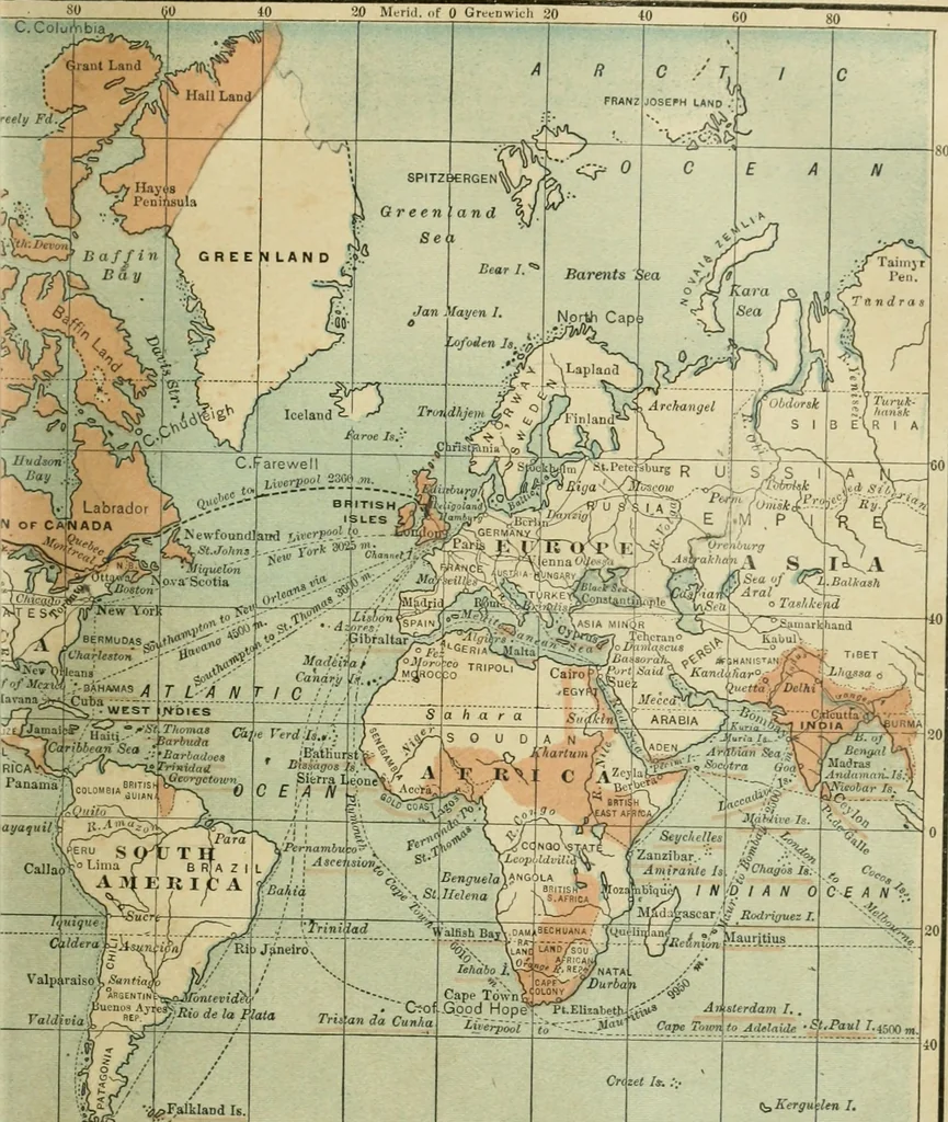 An illustration from Gage's new primer of map geography : for pupils preparing for promotion examinations, pupils preparing for entrance examinations, pupils preparing for junior and senior leaving examinations, students preparing for teachers' certificates, and all official examinations, 1892, leaf 58