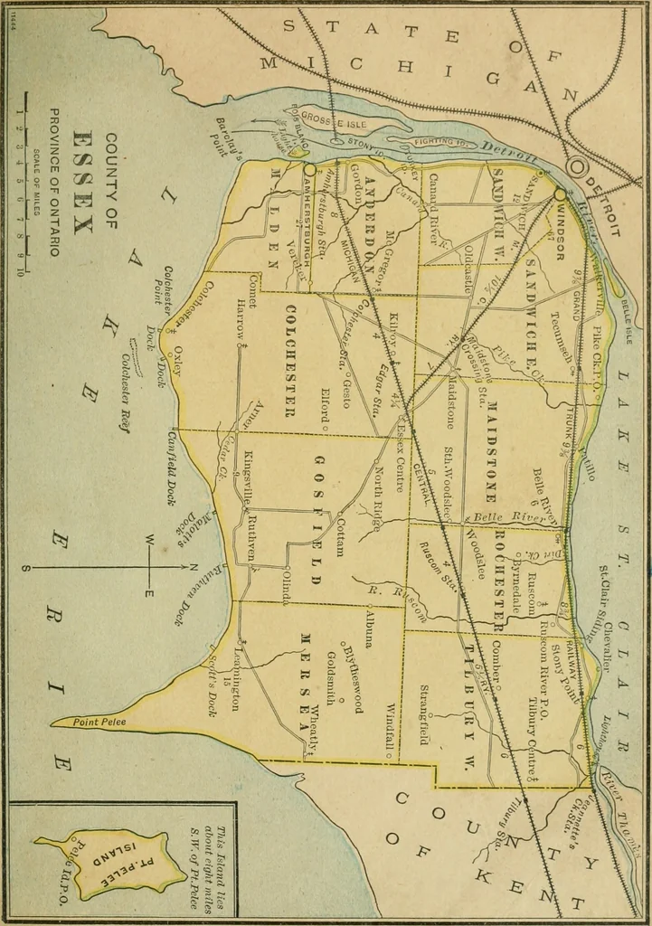 An illustration from Gage's new primer of map geography : for pupils preparing for promotion examinations, pupils preparing for entrance examinations, pupils preparing for junior and senior leaving examinations, students preparing for teachers' certificates, and all official examinations, 1892, leaf 96