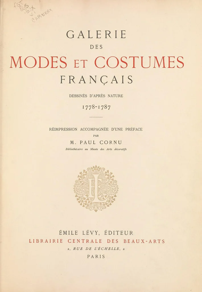 An illustration from Galerie des modes et costumes français, dessinés d'après nature, 1778-1787;, 1912, leaf 11