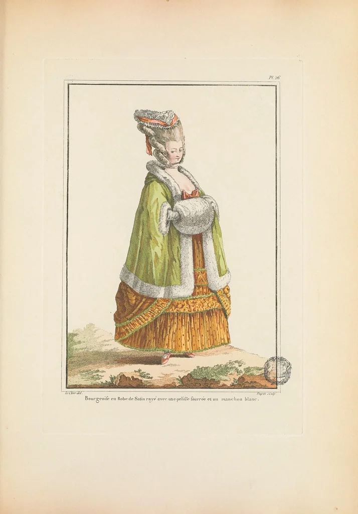 An illustration from Galerie des modes et costumes français, dessinés d'après nature, 1778-1787;, 1912, leaf 147