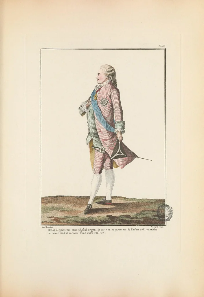 An illustration from Galerie des modes et costumes français, dessinés d'après nature, 1778-1787;, 1912, leaf 223