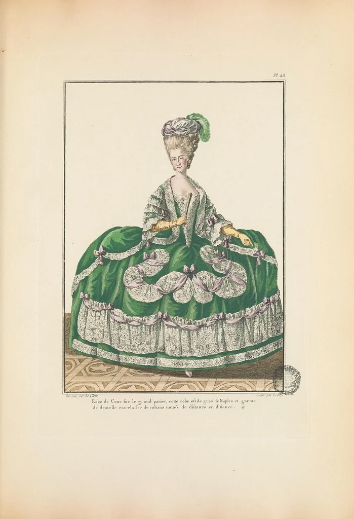 An illustration from Galerie des modes et costumes français, dessinés d'après nature, 1778-1787;, 1912, leaf 235