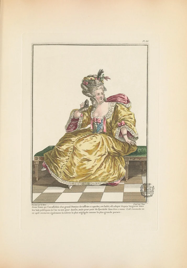 An illustration from Galerie des modes et costumes français, dessinés d'après nature, 1778-1787;, 1912, leaf 129
