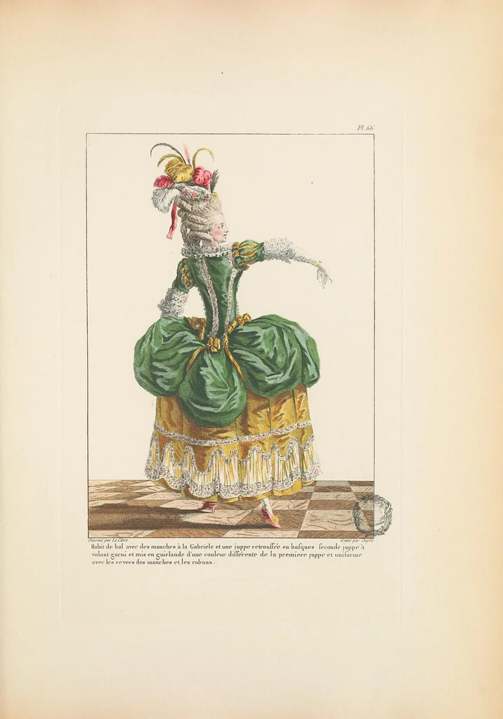 An illustration from Galerie des modes et costumes français, dessinés d'après nature, 1778-1787;, 1912, leaf 49