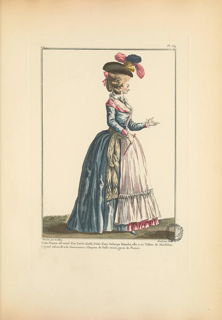 An illustration from Galerie des modes et costumes français, dessinés d'après nature, 1778-1787;, 1912, leaf 121
