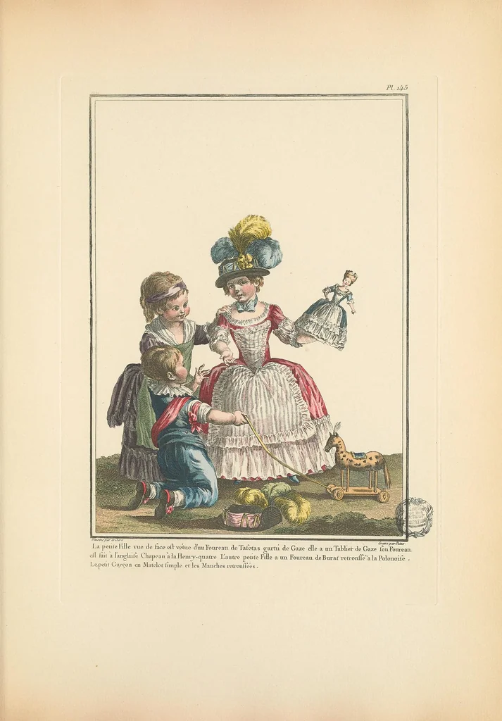 An illustration from Galerie des modes et costumes français, dessinés d'après nature, 1778-1787;, 1912, leaf 145